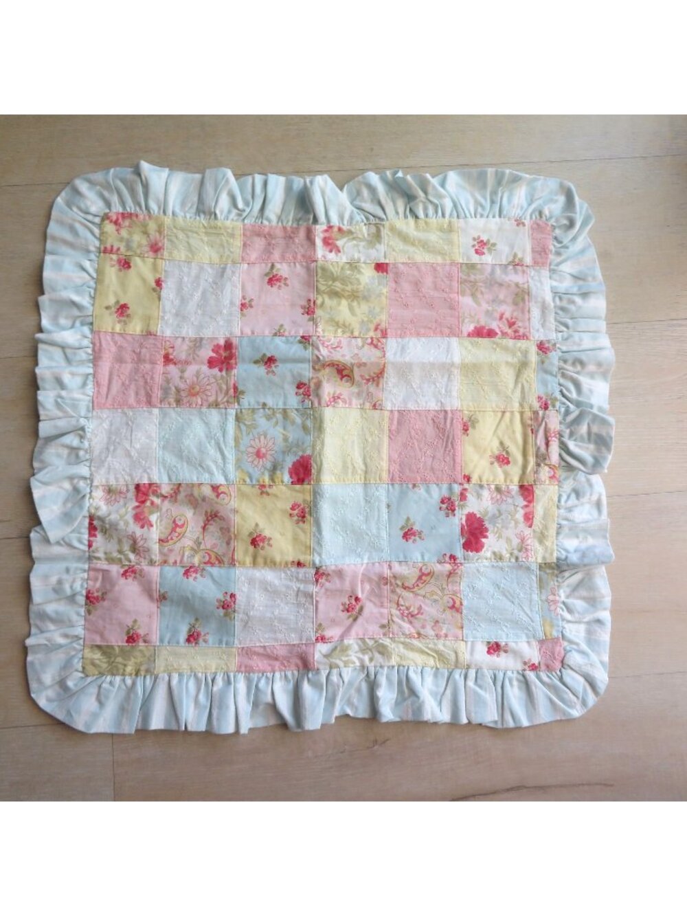 Simplicity Patchwork Pillow Cover 18x18" 3 Sisters Moda Fabric Cotton Button Bac